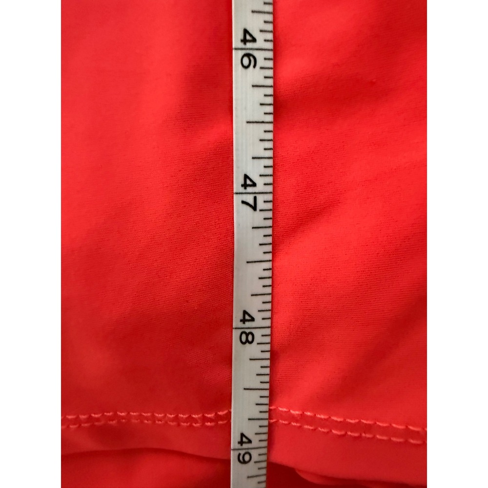 Good American Ruched Maxi Dress Womens Medium Fiery Coral Slit Bodycon - Picture 6 of 6